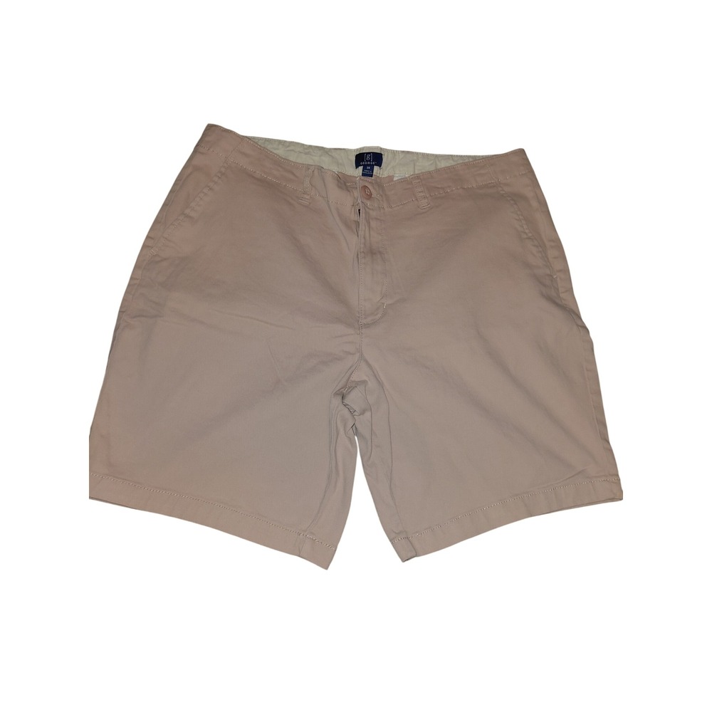 George Mens Chino Shorts Size 38 Pink Mauve Flat Front Cotton Twill Casual
